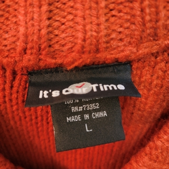 It's Our Time Chunky Cable Knit Short Sleeve Sweater Size L - Picture 3 of 3